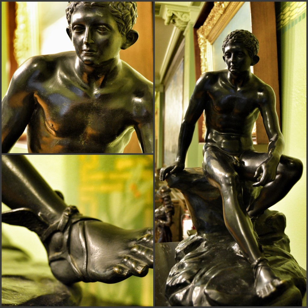 Hermes Bronze Collage Roswell P. Flower Memorial Library