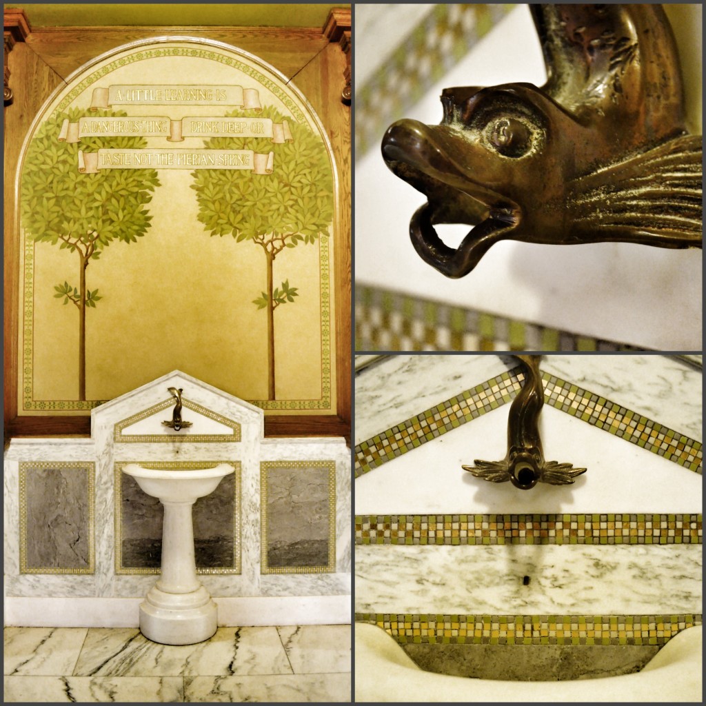 Knowledge Fountain Collage Roswell P. Flower Memorial Library