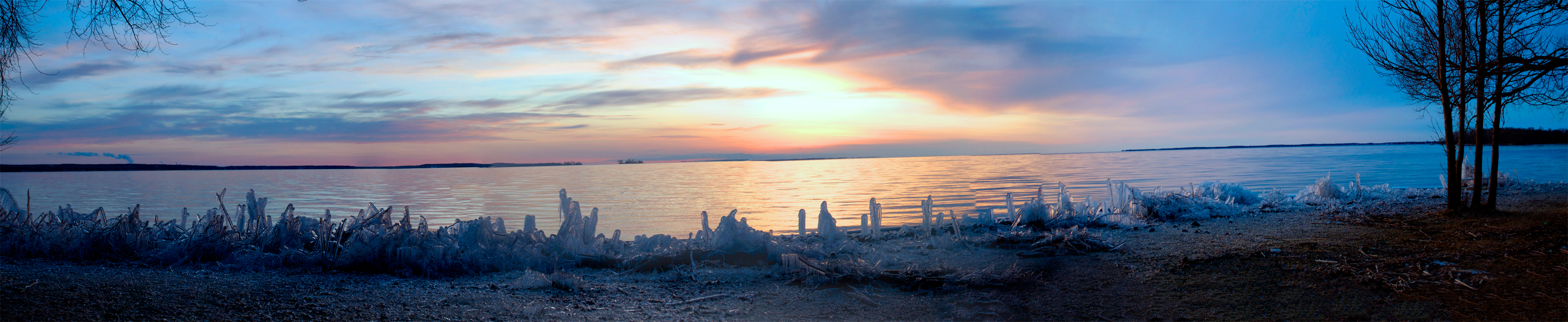 Ice Formation Sunset Panorama