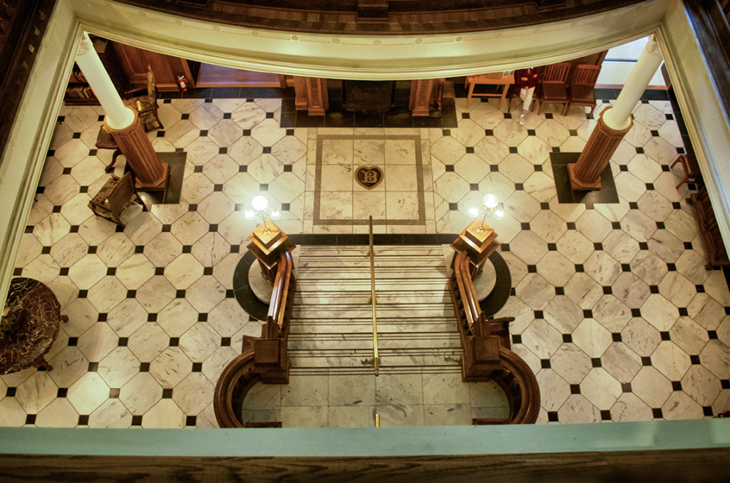 The Grand Staircase inside Boldt Castle