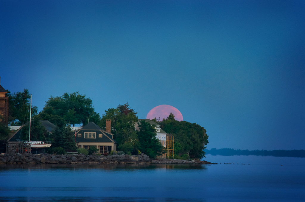 Pink Supermoon over Sackets Harbor Photo by Andrea Parisi